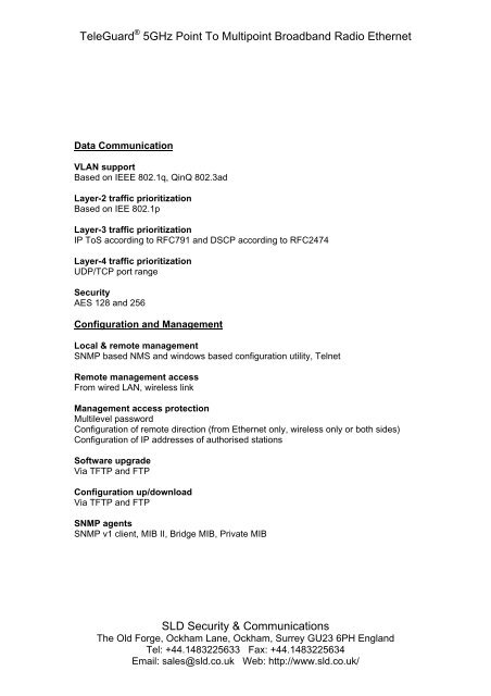 Download Point-To-Multipoint Datasheet - SLD Security ...