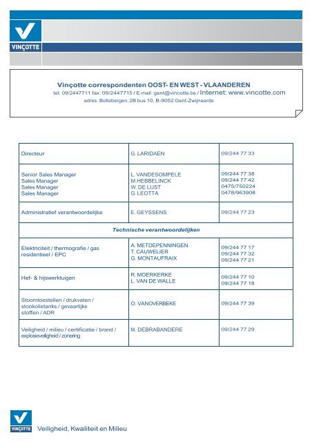 VinÃ§otte correspondenten OOST- EN WEST - VLAANDEREN ...