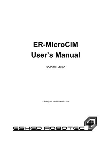 ER-MicroCIM User's Manual - Intelitek Downloads