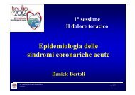 Epidemiologia delle sindromi coronariche acute - TigullioCardio