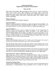 Mosinee School District Regular Board of Education Meeting Minutes