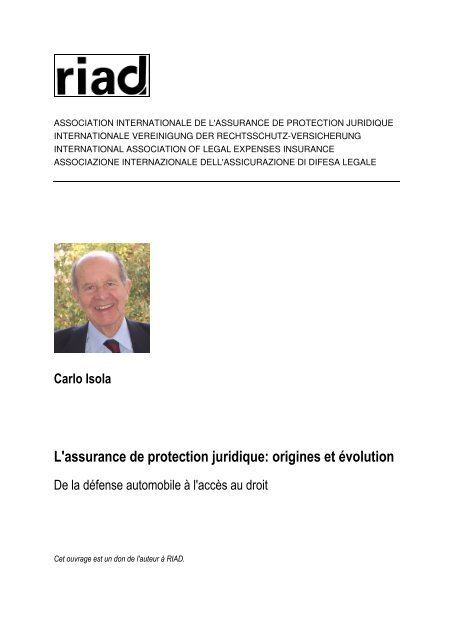 L'assurance de protection juridique: origines et Ã©volution