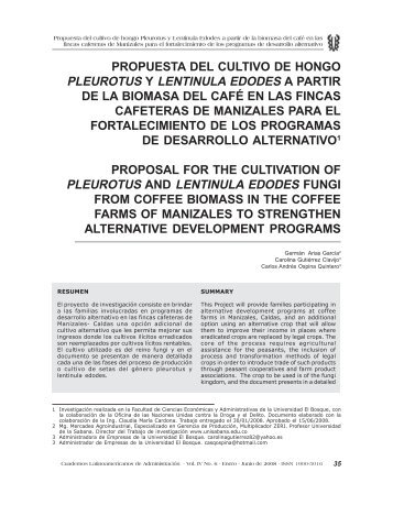 propuesta del cultivo de hongo pleurotus y lentinula edodes a partir ...