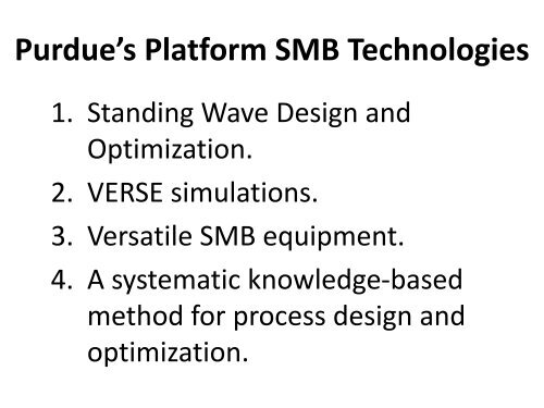 Design of Simulated Moving Bed Chromatography - CPAC