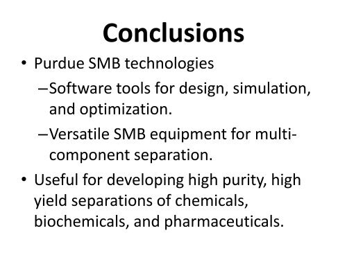 Design of Simulated Moving Bed Chromatography - CPAC