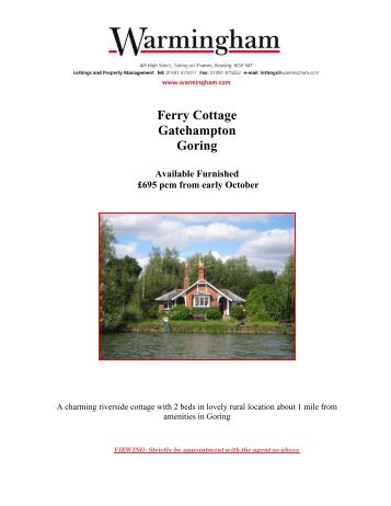Ferry Cottage Gatehampton Goring - Warmingham