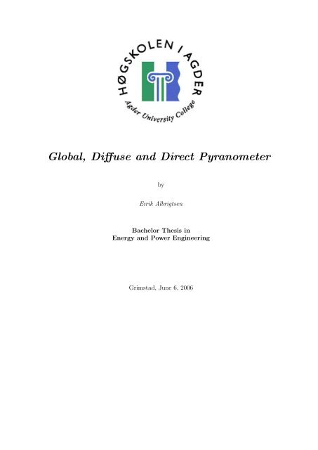Global, Diffuse and Direct Pyranometer - Of the Clux