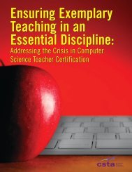 Ensuring Exemplary Teaching in an Essential Discipline - CSTA - ACM