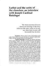 Joseph Ratzinger. Luther and the Unity of the Churches. Communio ...