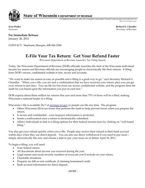 Wisconsin Department Of Revenue E File Your Tax Return Get