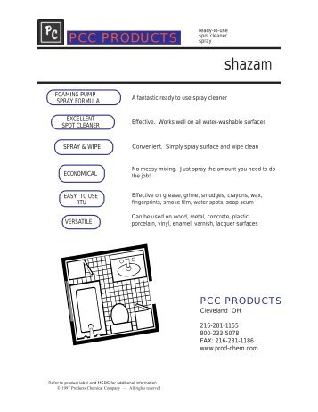 shazam - Products Chemical Company