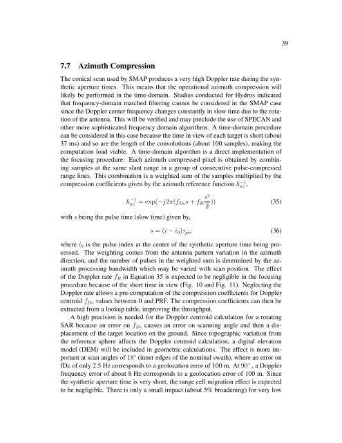 (ATBD) SMAP Level 1 Radar Data Products - NASA