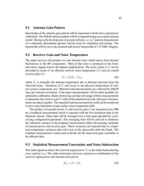 (ATBD) SMAP Level 1 Radar Data Products - NASA