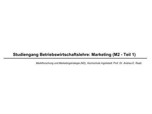 Skript - Marketingforschung - auf den Seiten von Frau Prof. Dr ...