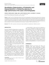 Quantitative determination of phyllanthin and ... - CIMAP Staff