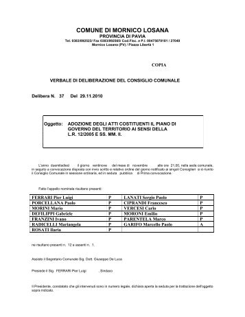 comune di mornico losana - Unione dei Comuni Lombarda dell ...