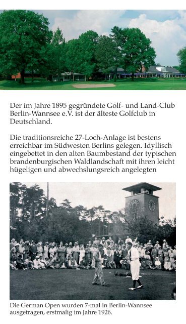 Birdie-Buch 9-Loch-Platz - Der Golf- und Land-Club Berlin-Wannsee ...