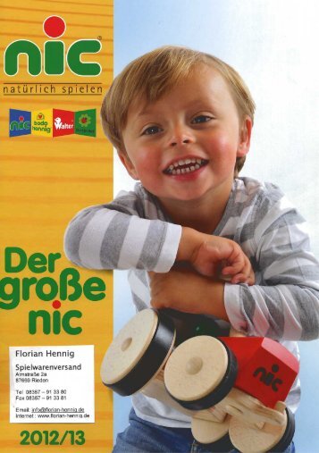 Katalog, 1 Teil, Produkte von nic - Florian Hennig Spielwarenversand