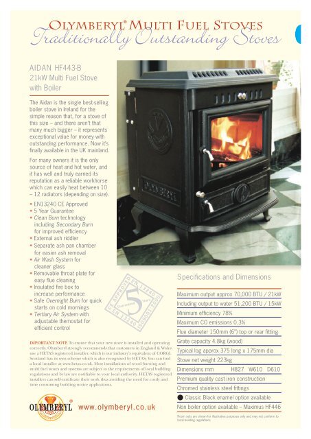 New Olymberyl HF332.indd - The Stove Yard