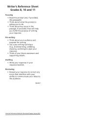 Writers Reference Sheet Grades 8, 10 and 11 - Kentucky ...