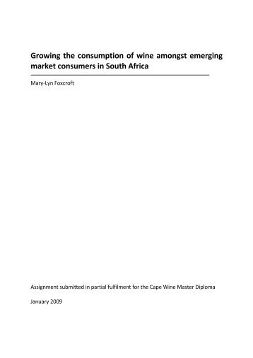 Growing the consumption of wine amongst emerging market ...