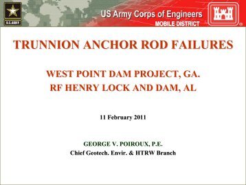 TRUNNION ANCHOR ROD FAILURES