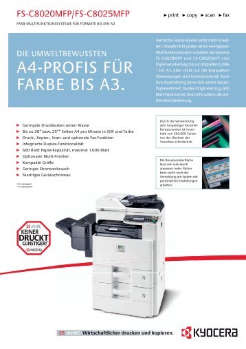 Datenblatt Kyocera FS-8025MFP - Spath | Printware + Service