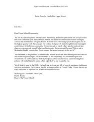 Principal's Letter - Francis Parker School