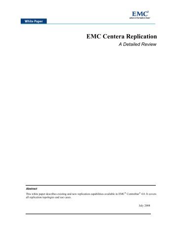 H5553-EMC Centera Replication: A Detailed Review White Paper