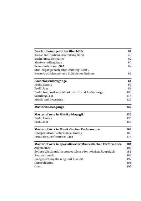 Studien v erz eic hnis 20 08/20 09 - Hochschule fÃ¼r Musik Basel