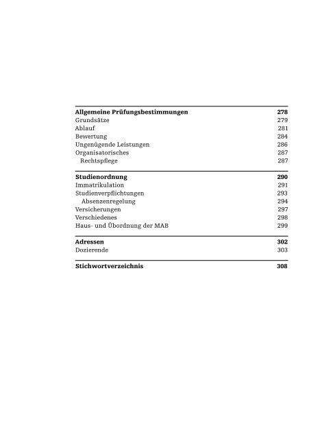 Studien v erz eic hnis 20 08/20 09 - Hochschule fÃ¼r Musik Basel