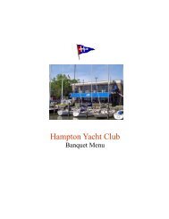 Private Party Lunch Menu - Hampton Yacht Club