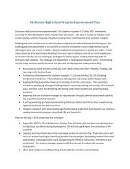 Dickinson High School Program Improvement Plan