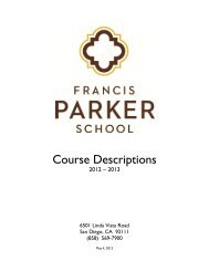 General Information: Grades 9 - 12 - Francis Parker School