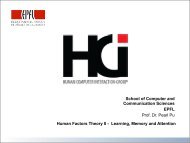 Learning, Memory and Attention - HCI - EPFL