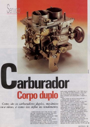 Carburadores de Corpo Duplo - Miura Clube Gaúcho & Antigos