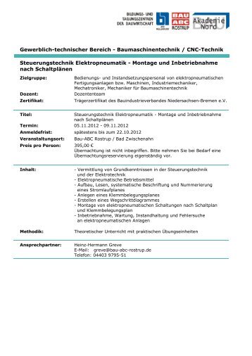 Steuerungstechnik Elektropneumatik - Montage und Inbetriebnahme ...