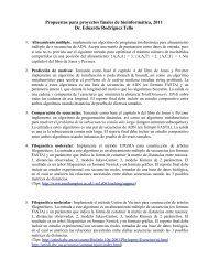 Propuestas para proyectos finales de bioinformática, 2011 Dr ...