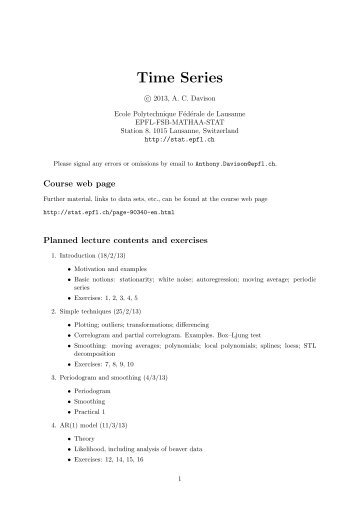Time Series - STAT - EPFL