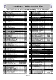 CENÍK MODELŮ / Preisliste / Price list 2011