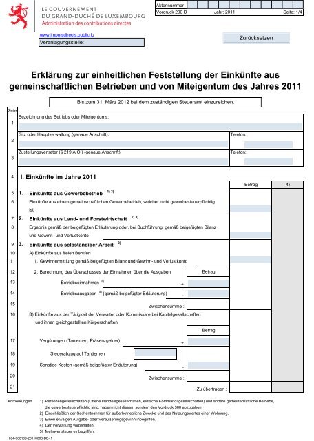 ErklÃ¤rung zur einheitlichen Feststellung der EinkÃ¼nfte aus ...