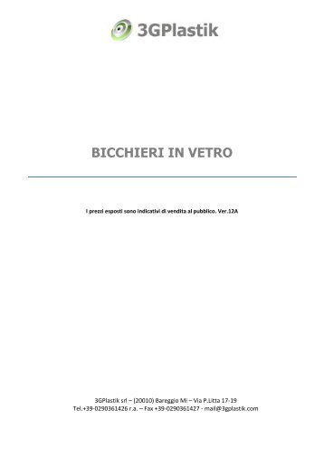 Bicchieri in vetro - 3GPlastik