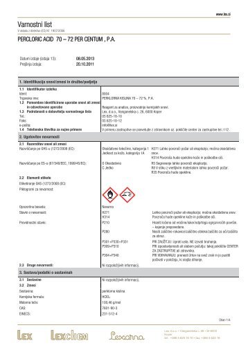 Varnostni list - Lex