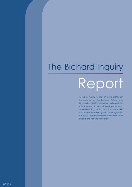 The Bichard Inquiry - Report - Digital Education Resource Archive ...