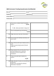 ABHI Instrument Tracking Questionnaire (Confidential)