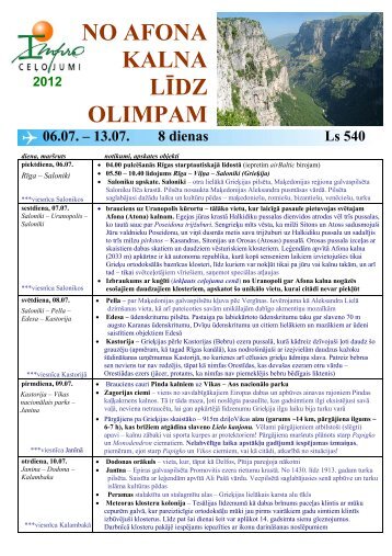 NO AFONA KALNA LĪDZ OLIMPAM