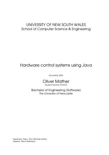 Hardware control systems using Java Oliver Mather