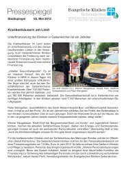 Pressespiegel - Evangelische Kliniken Gelsenkirchen GmbH