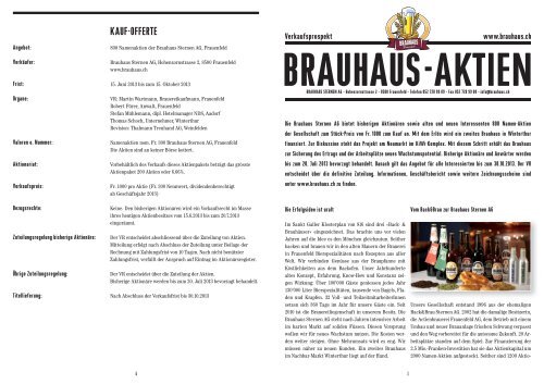 Brauhaus-Aktien 2013.indd - Brauhaus Frauenfeld