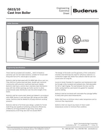 G615/10 Cast Iron Boiler - Buderus